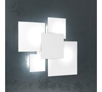 UPGRADE 45 APPLIQUE PLAFONIERA 4 LUCI ATTACCO E27 IN VETRO E METALLO BIANCO