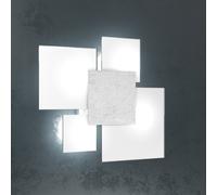 UPGRADE-45 APPLIQUE-PLAFONIERA 4 LUCI FOGLIA ARGENTO 1148-45-FA
