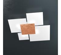 UPGRADE-90 APPLIQUE-PLAFONIERA 4 LUCI FOGLIA RAME 1148-90-FR