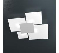 Plafoniera Contemporanea Upgrade Metallo Grigio E Vetro 4 Luci E27 91Cm [EEK: A++]