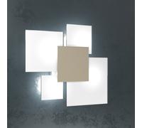 Plafoniera Contemporanea Upgrade Metallo Sabbia E Vetro 4 Luci E27 46Cm