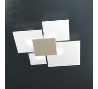 Plafoniera Contemporanea Upgrade Metallo Sabbia E Vetro 4 Luci E27 91Cm [EEK: A++]