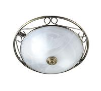 Plafoniera Contemporanea Weybridge Acciaio Ottone Vetro 1 Luce E14