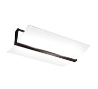 Plafoniera Contemporanea Wood Metallo Nerowengè Vetro Bianco 2 Luci E27 53Cm