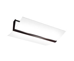 Plafoniera Contemporanea Wood Metallo Nerowengè Vetro Bianco 2 Luci E27 53Cm