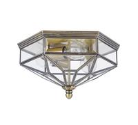 Plafoniera Contemporanea Zeil Metallo Bronzo 3 Luci Diffusore In Vetro