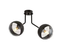 Plafoniera Contemporaneo Orione Acciaio Nero Trasparente 2 Luci E14 Ip20 [EEK: A++]