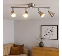 Plafoniera Cornice Binario Faretti Spot Cromo Nichel Opaco Mobile LED