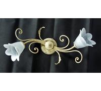 Plafoniera country con 2 luci lampada da soffitto fatta a mano con vetri ART.L24
