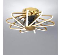 Plafoniera creativa moderna lampada da soffitto a LED dimmerabile con illuminazione e telecomando, silenziosa per camera dei bambini, camera da letto, soggiorno, illuminazione (oro)