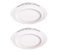 Plafoniera cromata LED lampada da soffitto camera da letto lampada da soggiorno, vetro metallo argento, 1x 17,5W 1550lm 3000K bianco caldo, PxH 30x7,2 cm, set da 2