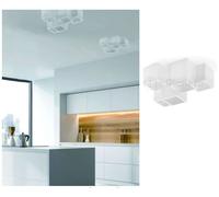 Plafoniera cubo 5 luci led attacco GU10 in gesso lampada da soffitto quadrato [EEK: A++]