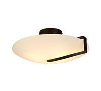 Plafoniera Cucina Vetro Metallo E27 B:40,5 CM Nero Bianco Deckenleuchte Moderno