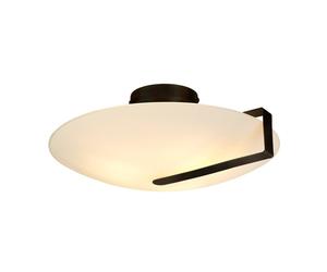 Plafoniera Cucina Vetro Metallo E27 B:40,5 CM Nero Bianco Deckenleuchte Moderno