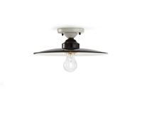 Plafoniera Vintage B&W Metallo Smaltato Nero E Bianco 1 Luce E27 30Cm