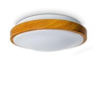 Plafoniera da bagno in simil-legno - plafoniera per il bagno con luce bianca calda per un'atmosfera accogliente - lampada da bagno Sora Wood con arredamento moderno in legno, senza lampadina