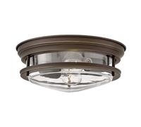 Plafoniera da bagno lampada da soffitto bronzo acciaio vetro IP44 2 luci