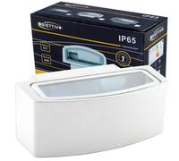 PLAFONIERA DA ESTERNO APPLIQUE DOPPIA LUCE ACCIAIO VETRO E27 LAMPADA LED BIANCO [EEK: A]
