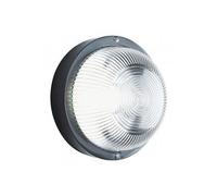 Plafoniera Da Esterno Contemp. Echo Tonda Termoplastica E Vetro Nero 1 Luce E27