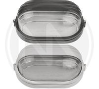 PLAFONIERA DA ESTERNO GIARDINO PALPEBRA OVALE MINI BIANCA O NERO CM. 21,5x11x10