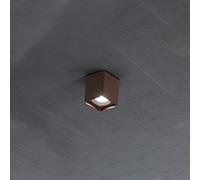 Plafoniera Da Esterno Moderna Brick Metallo Ruggine Vetro 1 Luce Gu10