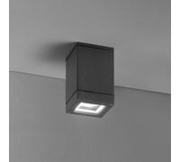 Plafoniera-faretto alluminio colore antracite opaco Pendo IP44 1 luce attacco GU10 6x6cm