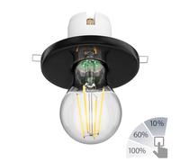 Plafoniera da incasso in porcellana E27 TELA black incl. lampada LED max. 1020lm