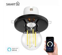 Plafoniera da incasso in porcellana TELA nero incl. lampada LED E27 1005lm Smart
