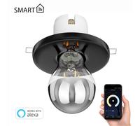 Plafoniera da incasso in porcellana TELA nero incl. lampada LED E27 486lm Smart