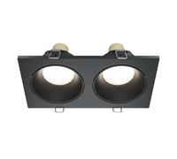 Plafoniera da incasso lampada sala da pranzo 2 fiamme IP65 nero L 17 cm