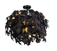 Plafoniera da Interno Attacco E14 in Metallo Nero Opaco