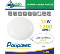 Plafoniera Da Interno Tonda 18 W 1200 Lumen Poliplast