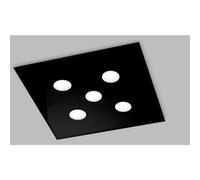 Plafoniera da Muro con in Vetro nero collezione DADO Dimensioni 50x50x h 3 cm - 5,5 kg GX53 Led 5 x max 7 watt struttura colore Nero nero