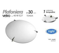 PLAFONIERA DA PARETE TONDA APPLIQUE IN VETRO 1 LUCE 30 CM NTT-616495