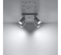 Sollux Lighting Ring 4 Lampada da parete | Design moderno e minimalista, regolabile braccio e direzione della luce | Lampadina GU10 sostituibile, 4 x 40 W | Acciaio, bianco 25 x 25 x 16 cm