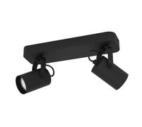 Plafoniera da soffitto con faretti spot moderna design nero a 2 luci gl1900