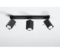 Plafoniera da Soffitto in Acciaio 3xGU10 MERIDA 3 Nera Orientabile