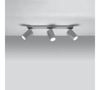 Plafoniera da soffitto in Acciaio 3xGU10 RING 3 Orientabile Grigia