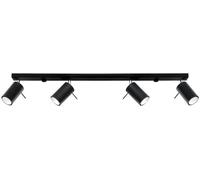 Plafoniera da Soffitto in Acciaio 4xGU10 RING 4L Orientabile Nera