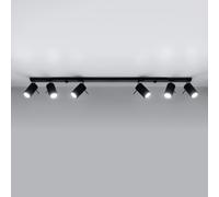 Plafoniera da soffitto in Acciaio 6xGU10 RING 6L Nera da interno