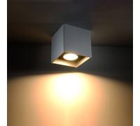 Plafoniera da Soffitto in Alluminio QUAD 1 GU10 Grigia da Interno