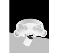 PLAFONIERA DA SOFFITTO LAMPADA TONDA 3 PORTA FARETTO ORIENTABILE GU10 BIANCO