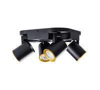 PLAFONIERA DA SOFFITTO LAMPADA TONDA 4 PORTA FARETTO ORIENTABILE GU10 NERO
