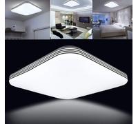 Plafoniera da Soffitto LED 24W Design Quadrato Ø43 48CM Bordo Argento da Interno