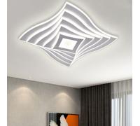 Plafoniera da Soffitto LED 75W Design Geometrico Bianco 3 Tonalità Luce Interno