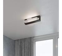 Sollux Lighting Feniks 2 Lampada da soffitto | Elegante alloggiamento in legno + combinazione di paralume in vetro | Lampadina E27 sostituibile, 2 x 60 W | Wengé, 43 x 43 x 12 cm
