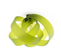 Plafoniera da soffitto NUVOLA 1 Luce Ø 54x h 31 cm - Peso 3,5 kg 70W E27 HGS, 15 W LED Supporto in Metallo Paralume in metacrilato Verde Chiaro Satinato verde