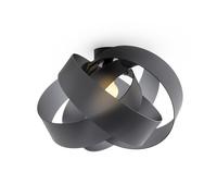 Plafoniera da soffitto NUVOLA 1 Luce Ø 54x h 31 cm - Peso 3,5 kg 70W E27 HGS, 15 W LED Supporto in Metallo Paralume in metacrilato Fumè Grigio Satinato grigio