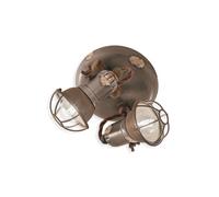 Plafoniera da soffitto orientabile in ceramica tortora vintage 2 luci FLR-213
