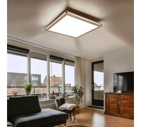 Plafoniera da Soggiorno LED Simil Legno 3 Modalità Illuminazione 60x60 CM